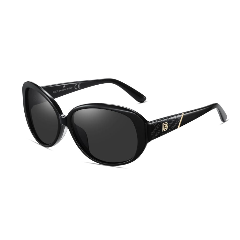 DUCO Oversized Acetate Frame Polarized Sunglasses for Women Retro Vintage Ladies Shades 1220s