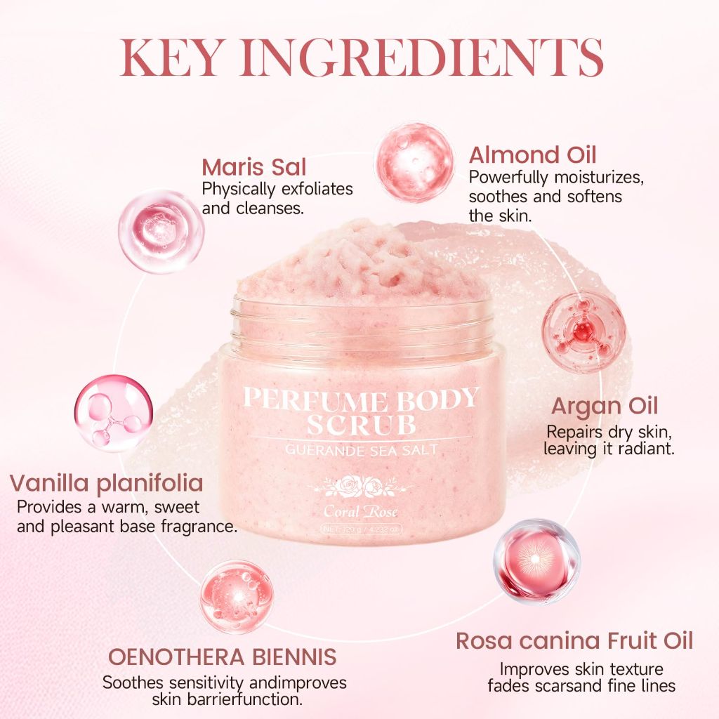 Aromatherapy Body Scrub with Guérande Sea Salt & Coral Rose