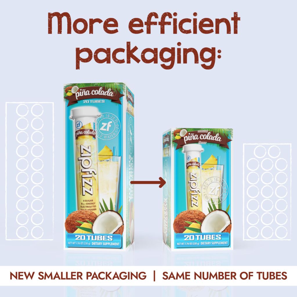 Zipfizz Daily Energy Drink Powder, Pina Colada, 20 Pack