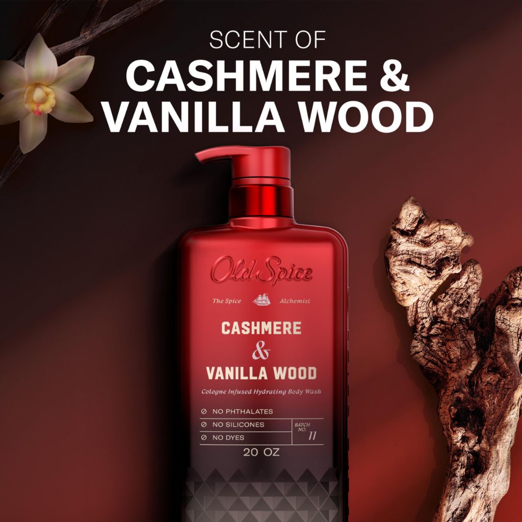 Old Spice Body Wash for Men, The Spice Alchemist Collection,  Cashmere + Vanilla Wood Scent, 20 oz