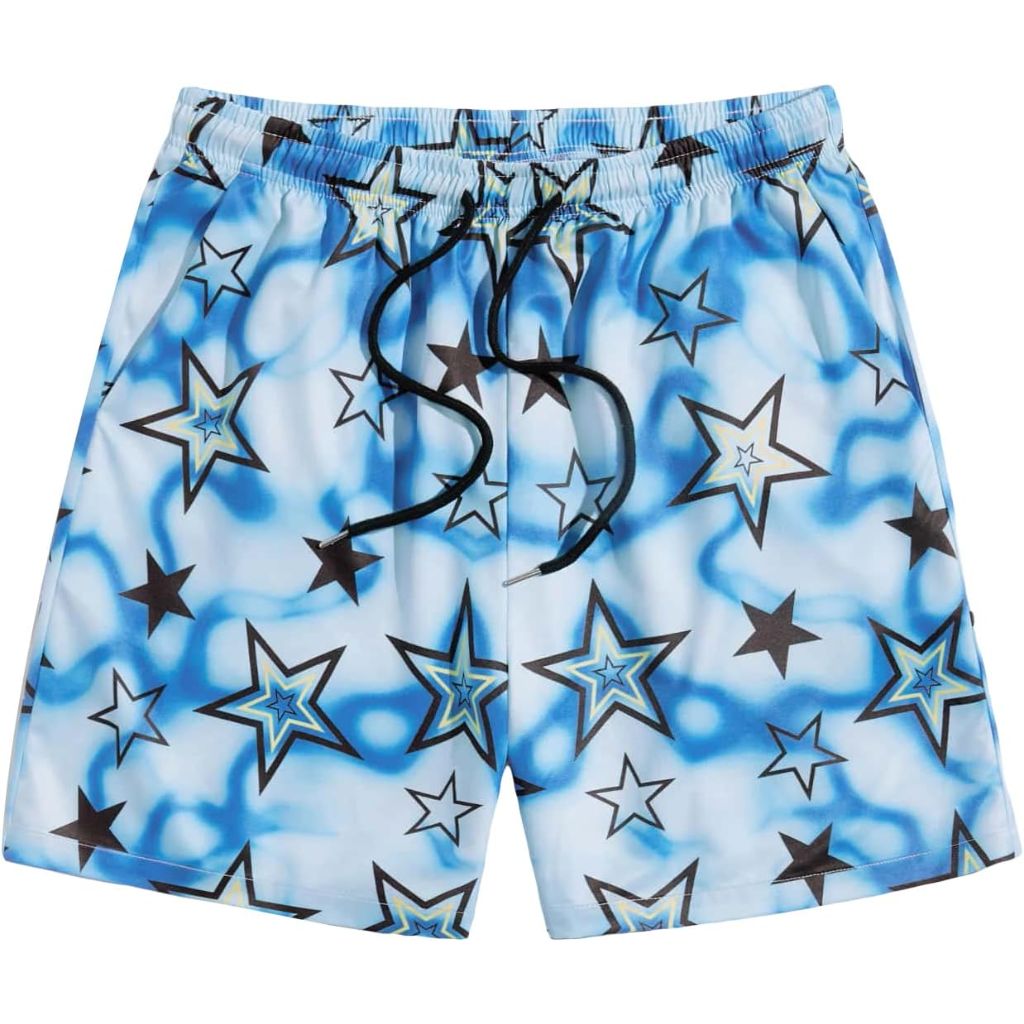 SHENHE Men's Graphics Shorts Drawstring Waist Print Workout Track Streetwear Shorts with Pocket