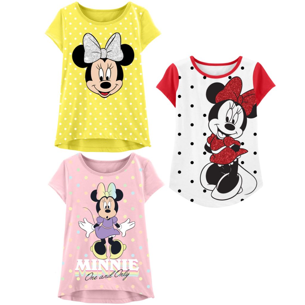 Minnie Mouse Tshirt (3-Shirts Pack) Kids & Toddler Girls Clothes 6 Yl/W/Pk SS
