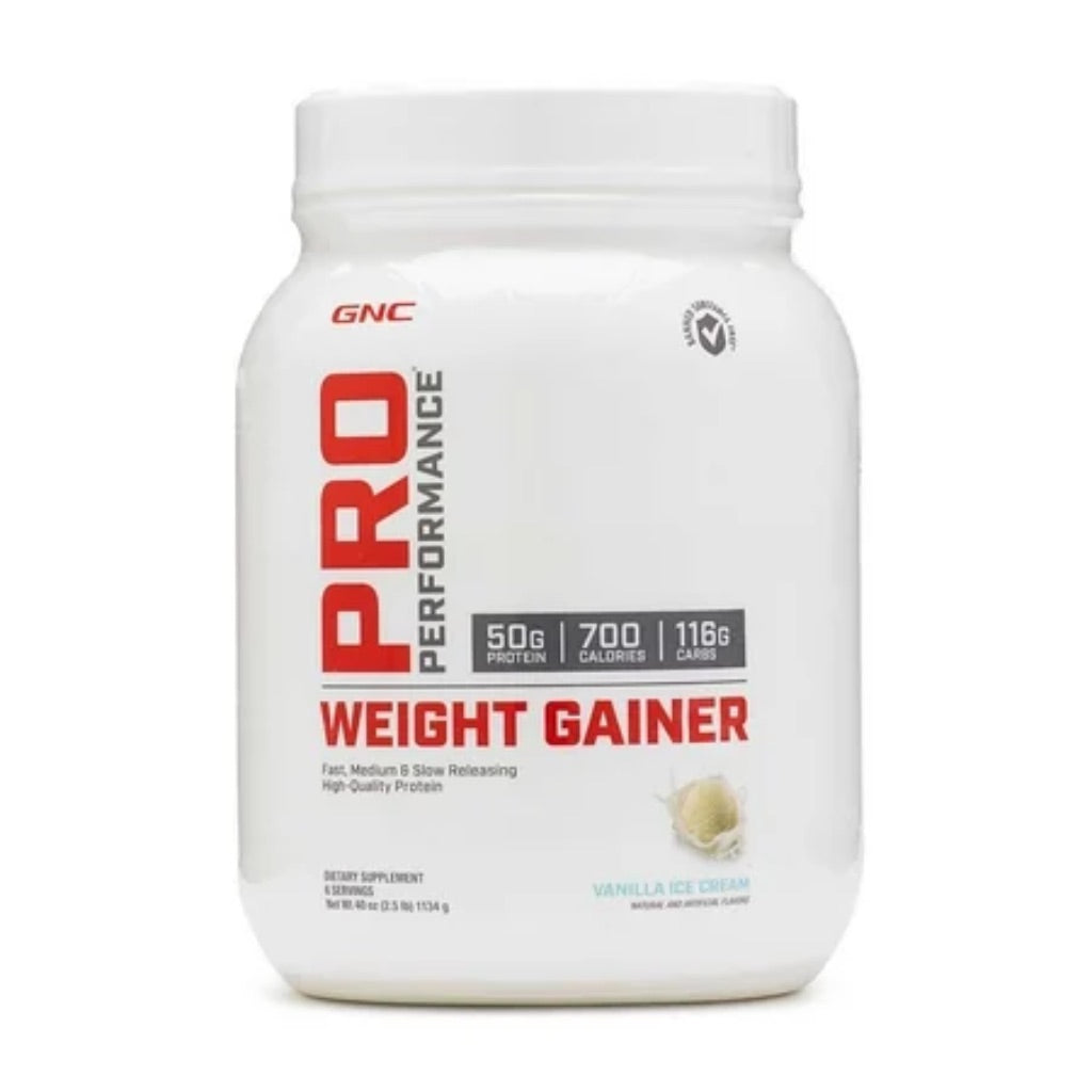 GNC Pro Performance Weight Gainer Powder - Vanilla Ice Cream, 2.5lb (6 Servings)