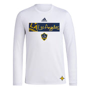 adidas Men's Jersey Hook Long Sleeve Pre-Game Shirt - Los Angeles Galaxy, White (XS)