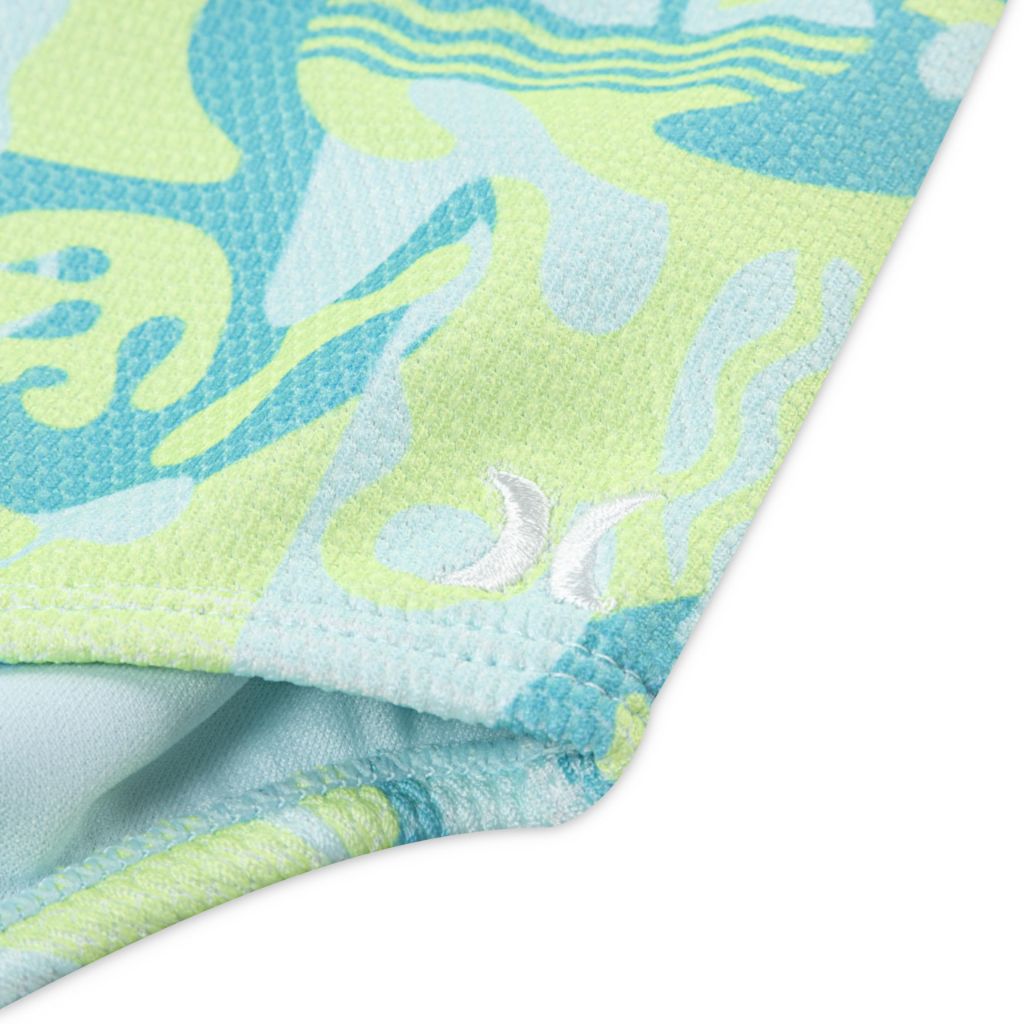 SZ 14 Hurley Girl's BEI 1-Piece Cut Out Swimsuit - Turquoise Waves