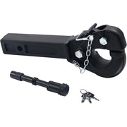 JEXTRA Pintle Hitch 15 ton Suitable for 2 Inch Pintle Hitch Receiver and Hitch Receiver Pin Lock Black Powder Coat 33000LB