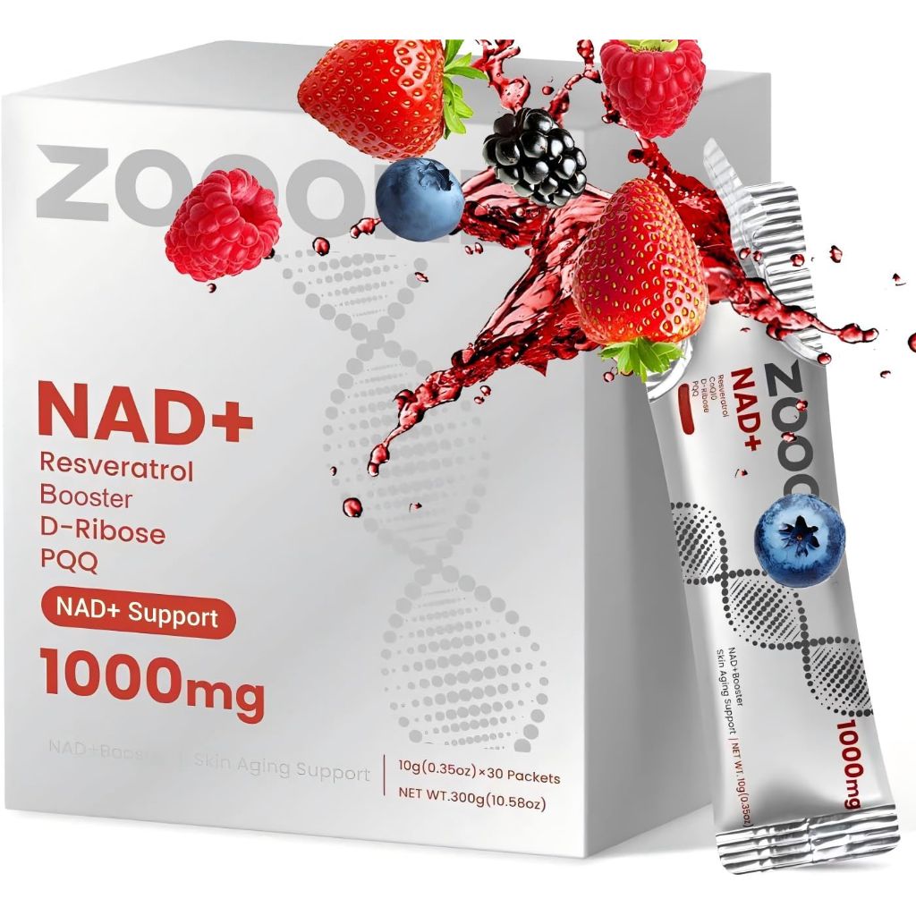 NAD 1000mg Liquid Supplement with Resveratrol - 30 Packets