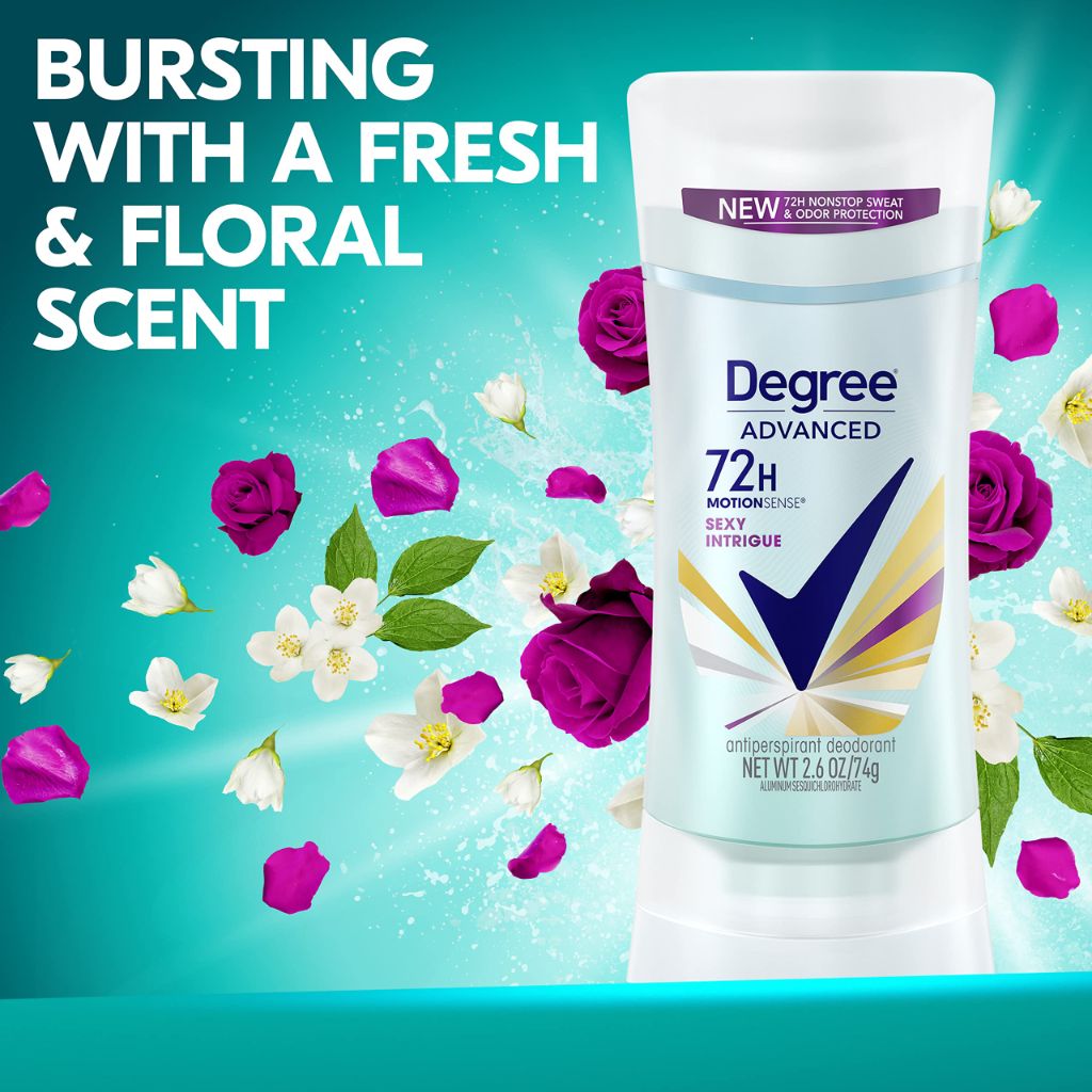 Degree Advanced MotionSense Antiperspirant Deodorant For Women, Sexy Intrigue (2.6oz, 4 Count)