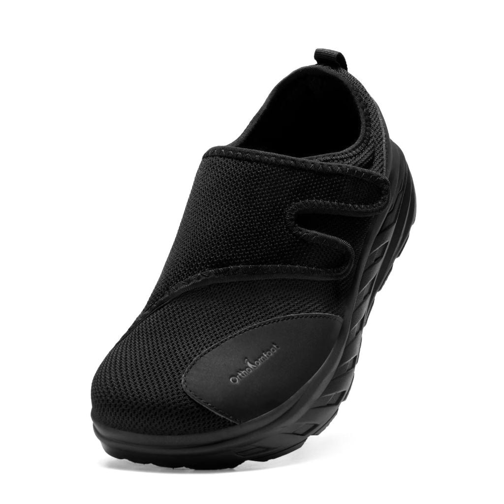 Men's Orthopedic Diabetic Wide Walking Shoes, Slip-Ons Adjustable Fit Black Size 10.5