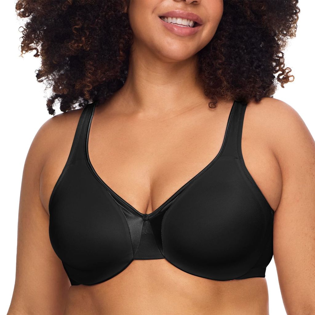 Warner's - Women's Plus Size Signature Cushioned Support and Comfort Underwire Unlined Full-Coverage Bra, Black, 36DD