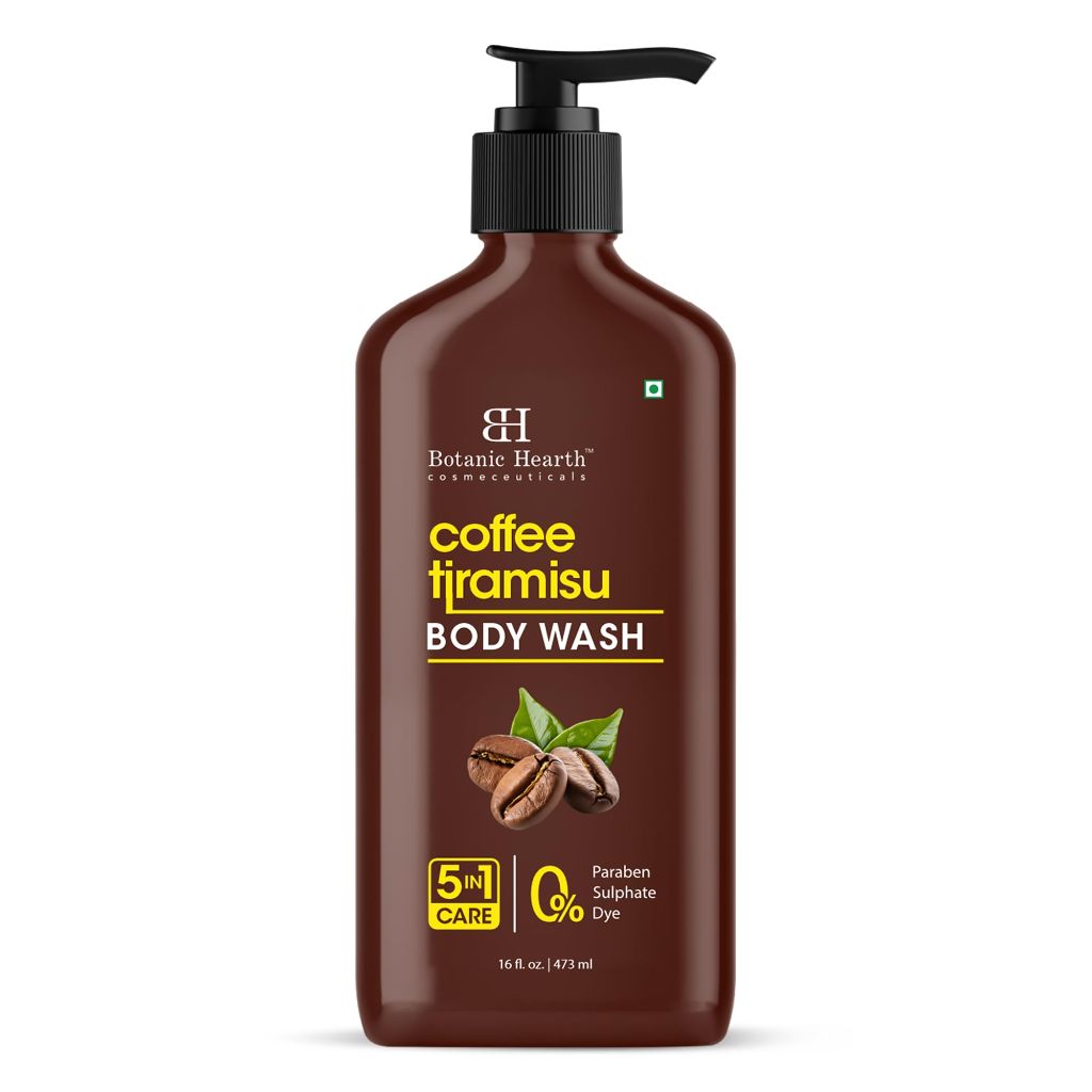 Botanic Hearth Coffee Tiramisu Body Wash – 5-in-1 Nourishing Cleanser with Invigorating Coffee Aroma – 16 fl oz