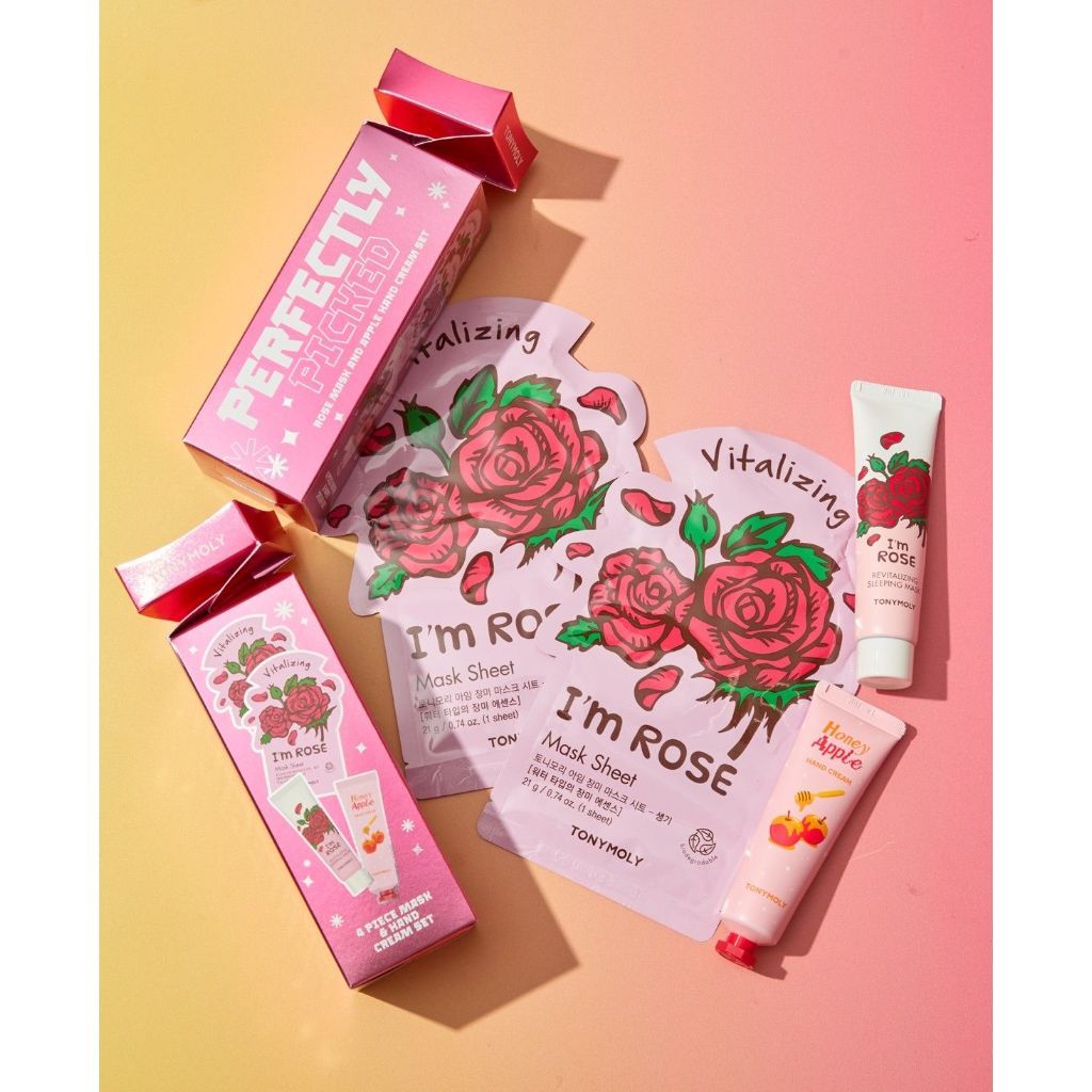 Tonymoly Perfectly Picked Rose Mask & Apple Hand Cream Set