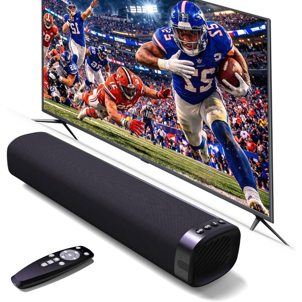 Jierben 50W Sound Bar with Bluetooth 5.3, Optical/AUX/HD ARC Inputs