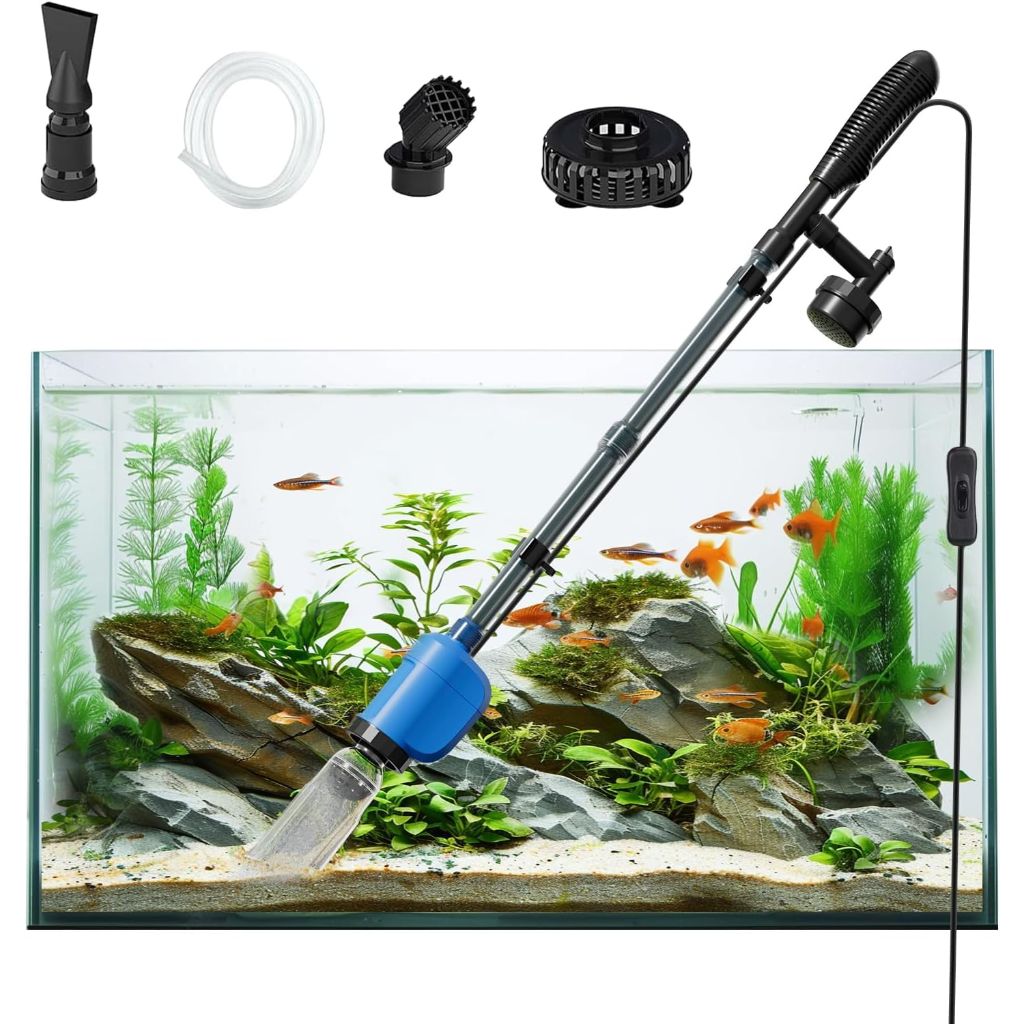 Lives Fish Tank Gravel Cleaner Vacuum for Wash Sand & Water Changer, blue