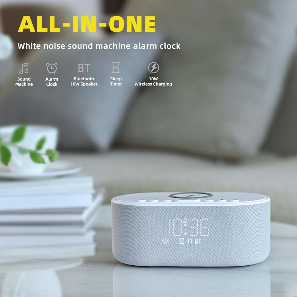 Odokee - Sound Machine, Alarm Clock & Wireless Charger