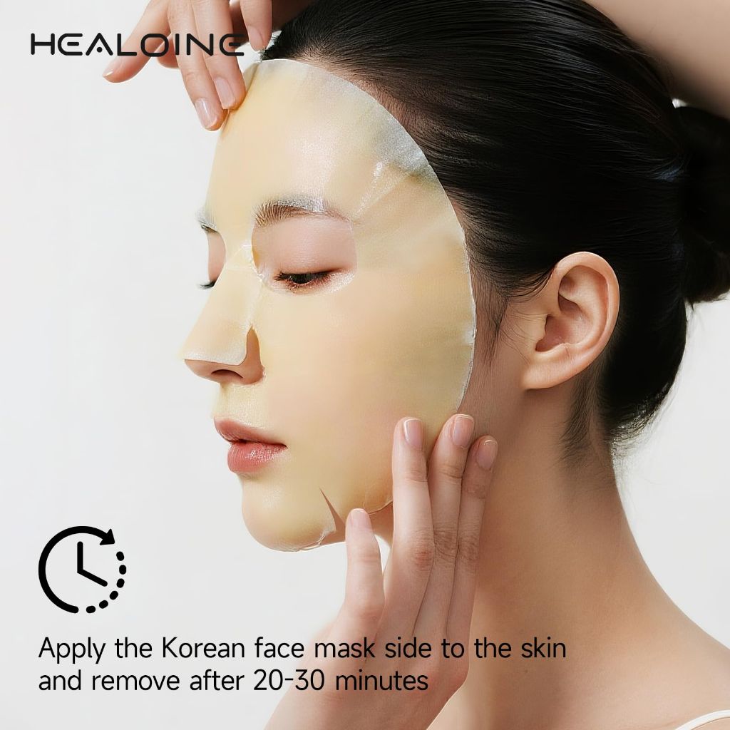 HEALOINE 10 Packs Premium Bio-Collagen Real Deep Face Mask, Even Skin Tone,