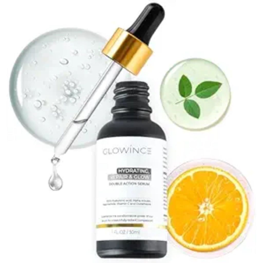 Hydrating Repair & Glow Face Serum with 10% Niacinamide + 5% Vitamin C (MAP), 1.5% HA & Glutathione – Brightening & Dark Spot Corrector – targets hyperpigmentation – Antioxidant-Rich – 30ml
