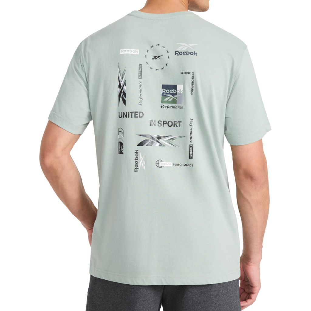 SZ XL, Reebok Men’s Bebop Short Sleeve Crewneck T-Shirt, Standard Fit | Iceberg Green