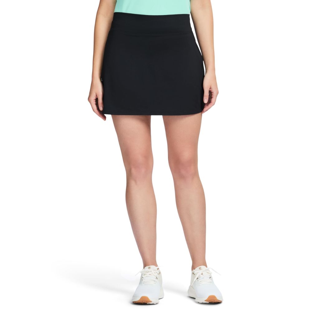 Izod Women's Activewear Pleated Skort with Athletic Performance Stretch, Black Back Pleat, X-Large