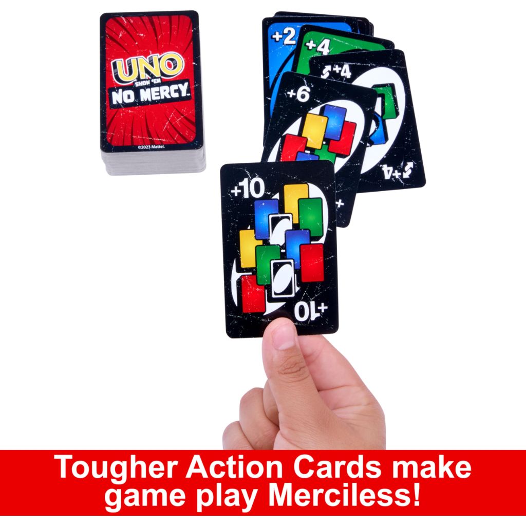 Mattel Games UNO Show ‘em No Mercy Card Game in Storage & Travel Tin
