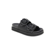 BCBGeneration Women's Bexxi Raffia Slide Sandal - Black, Size 11