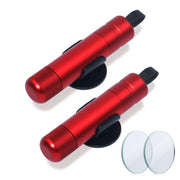 RINKOU Window Breaker Seatbelt Cutter Car Escape Tool (2 Pack) – Premium Aluminum Alloy Car Window Breaker Tool & Seatbelt Cutter Kit | Portable Car Glass Breaker with Mounts & Test Glass