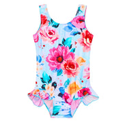 Girls Swimsuit Size 4t 5t Colorful Floral Swimwear Sleeveless Bathing Suits