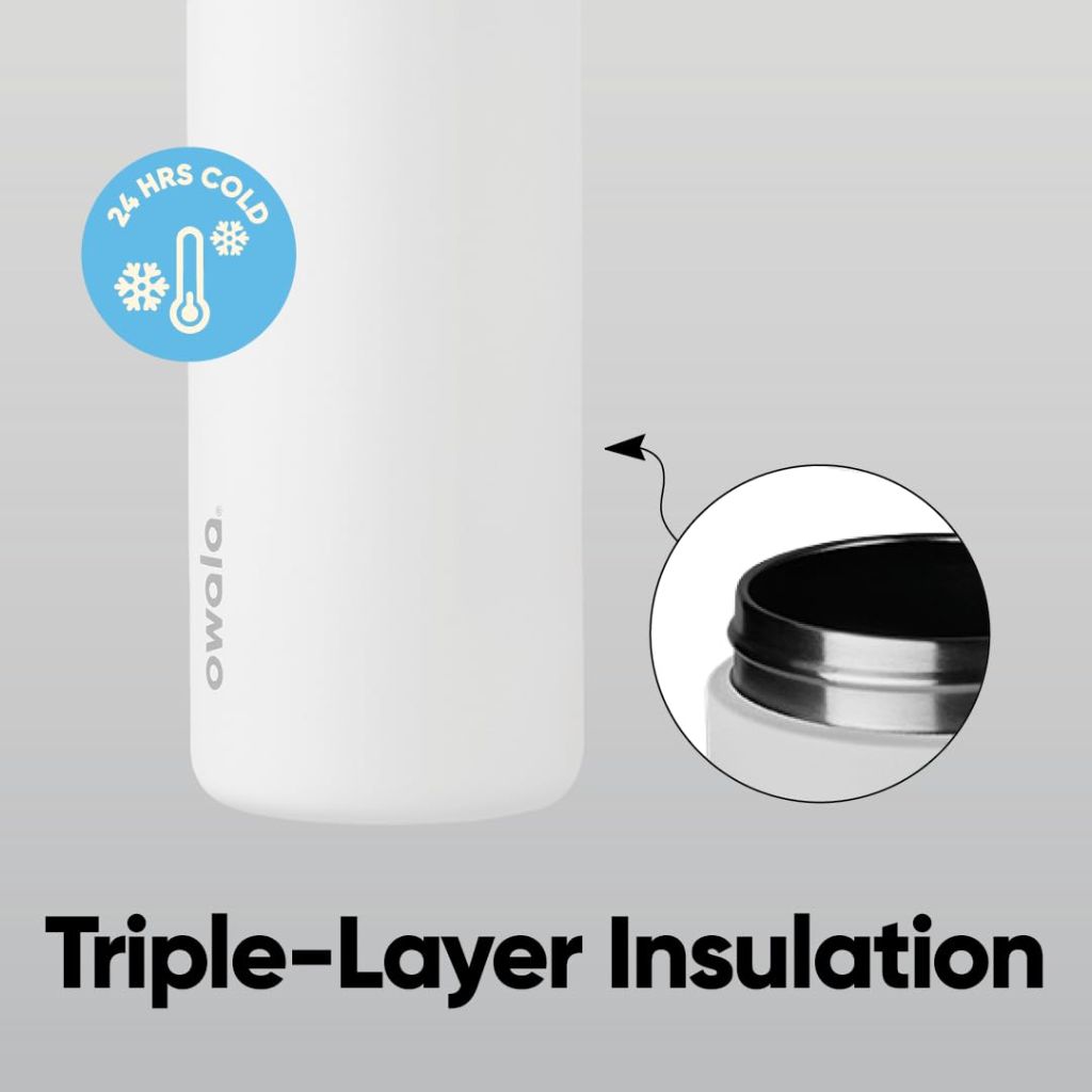 Owala FreeSip Insulated Stainless Steel Water Bottle with Straw - Shy Marshmallow, 32oz.