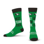 For Bare Feet NCAA NORTH DAKOTA FIGHTING HAWKS Best Team Ever Crew Sock Team Color OSFM