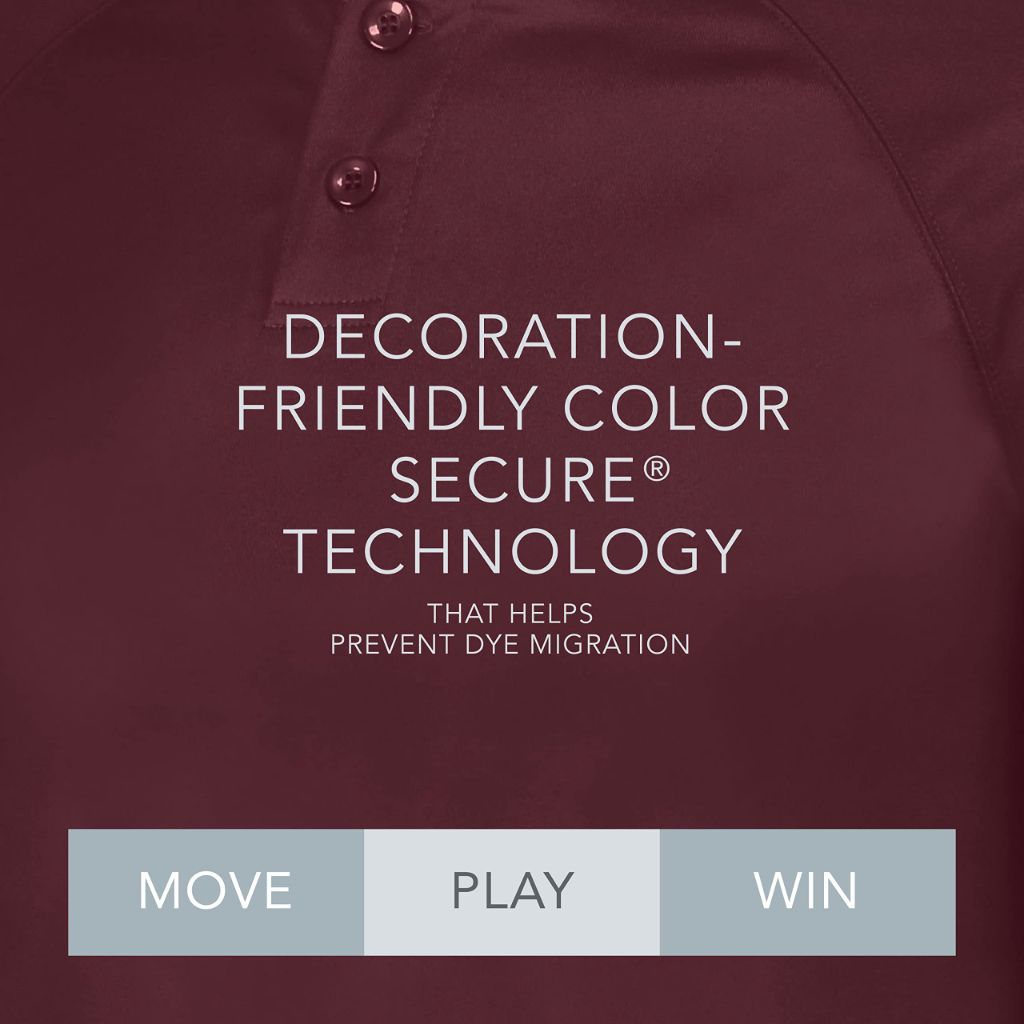 Augusta Sportswear Attain Wicking Two-Button Baseball Jersey Maroon (Hlw) 2XL