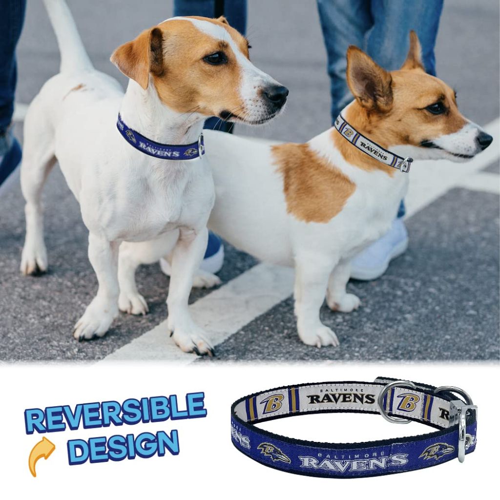 Pets First Baltimore Ravens Reversible NFL Dog Collar Size Medium