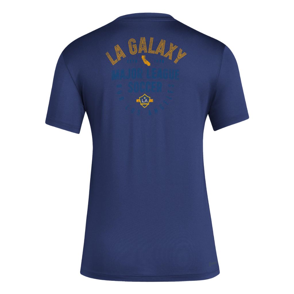 Adidas Women's Los Angeles Galaxy Local Stoic Short Sleeve Pre-game T-shirt, Team Navy Blue, Large Tall