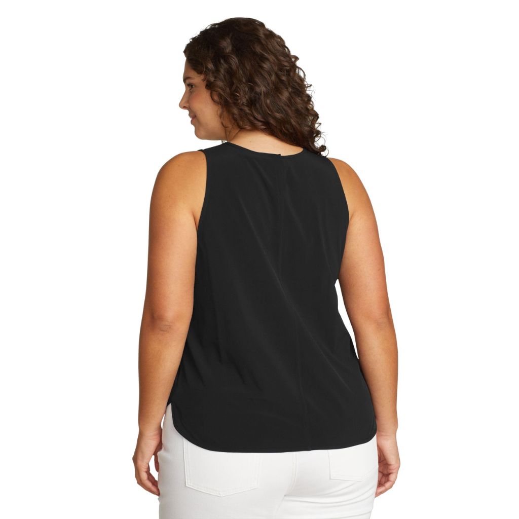 Women's Plus Departure Crew Neck Tank, 2XL, Black