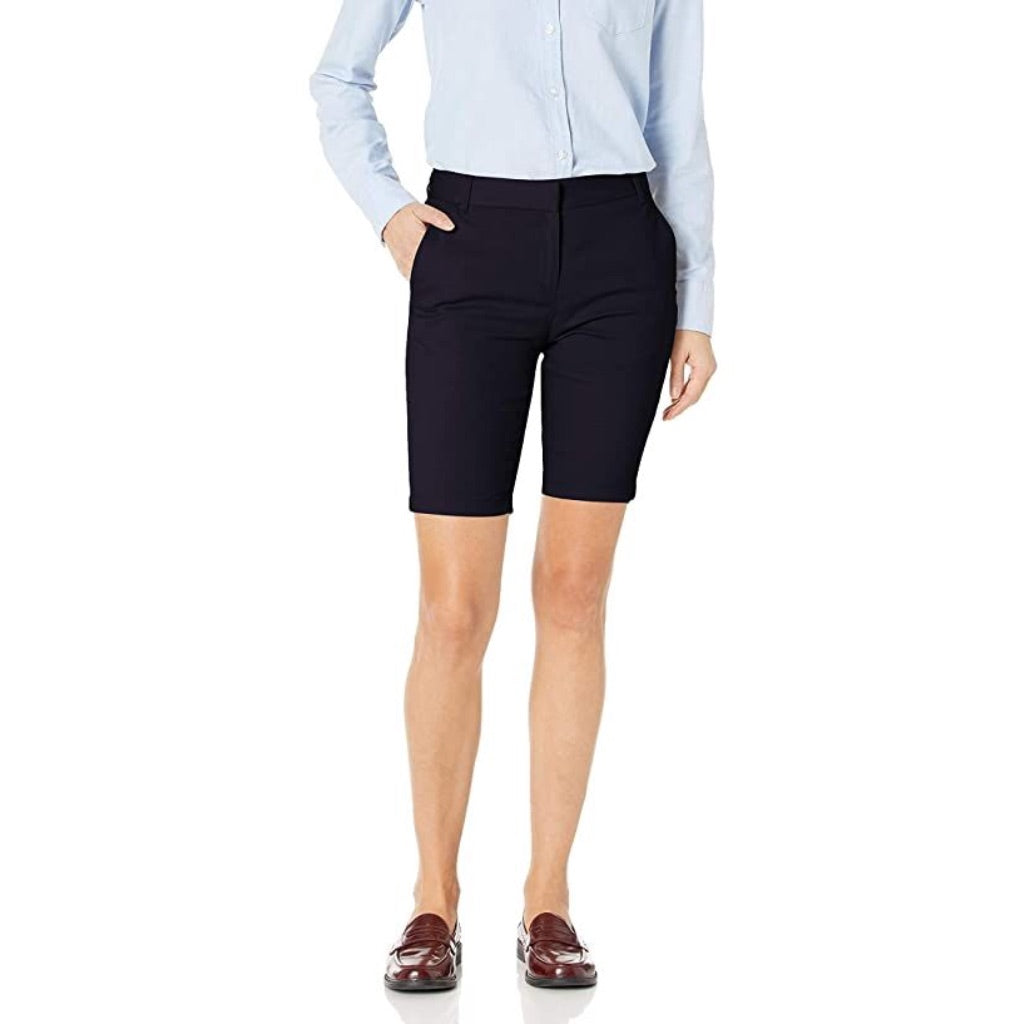 IZOD Junior's Stretch Twill Skinny Bermuda Shorts - Navy, Size 15