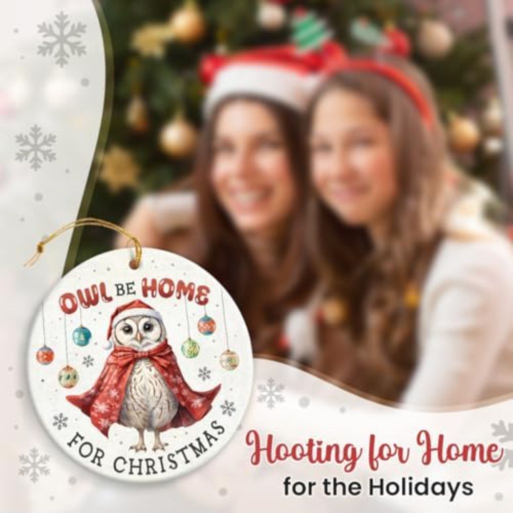 Christmas Ornament: "Owl Be Home for Christmas"