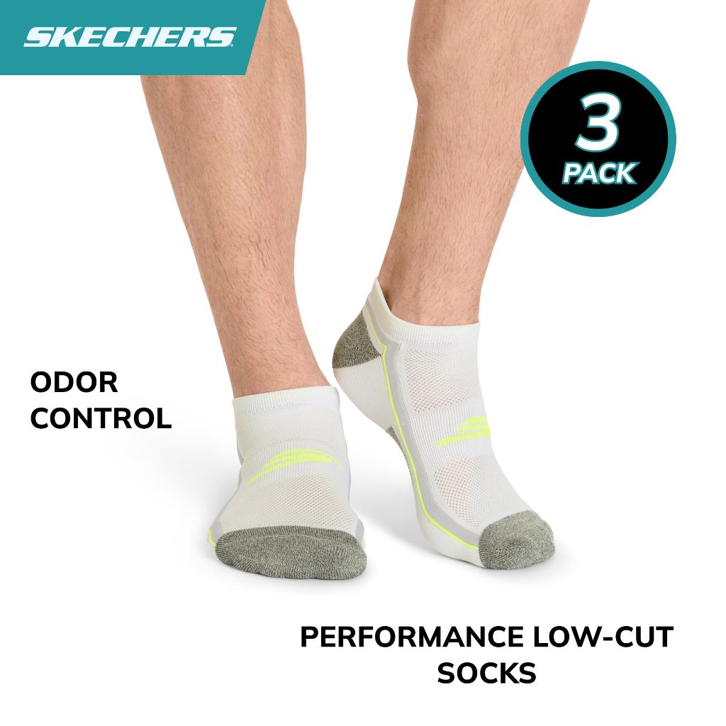 SZ 10-13, Skechers Men's 3-Pack Golf Low Cut Socks, Bright Yellow