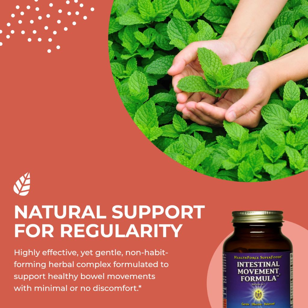 HealthForce SuperFoods Intestinal Movement Formula - 120 Vegan Capsules