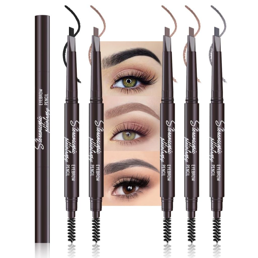 Ultimate Eyebrow Retractable Definer Pencils, Dual-Sided Natural Soft Textured #1, #2(x2), #4 (5pcs)