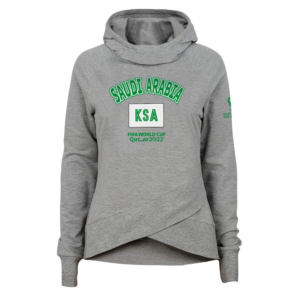 Outerstuff Youth & Kids FIFA World Cup Flag Funnel Neck Hood, Tri-Blend Heather Grey, Youth Girls Medium-10/12