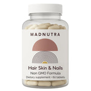MadNutra Hair Skin Nails Vitamins - Biotin + Collagen Supplement, Vitamin C&E Complex for Healthy Hair Growth, Strong Nails & Glowing Skin - Premium Beauty Support Supplement for Women & Men