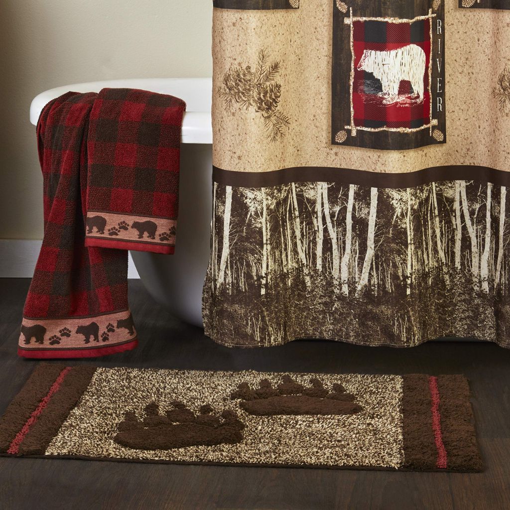 SKL Home Yellowstone Sundance 100% Cotton Premium Hand Towel, 500 GSM, Soft & Absorbent, Plaid/Buffalo Check, Red