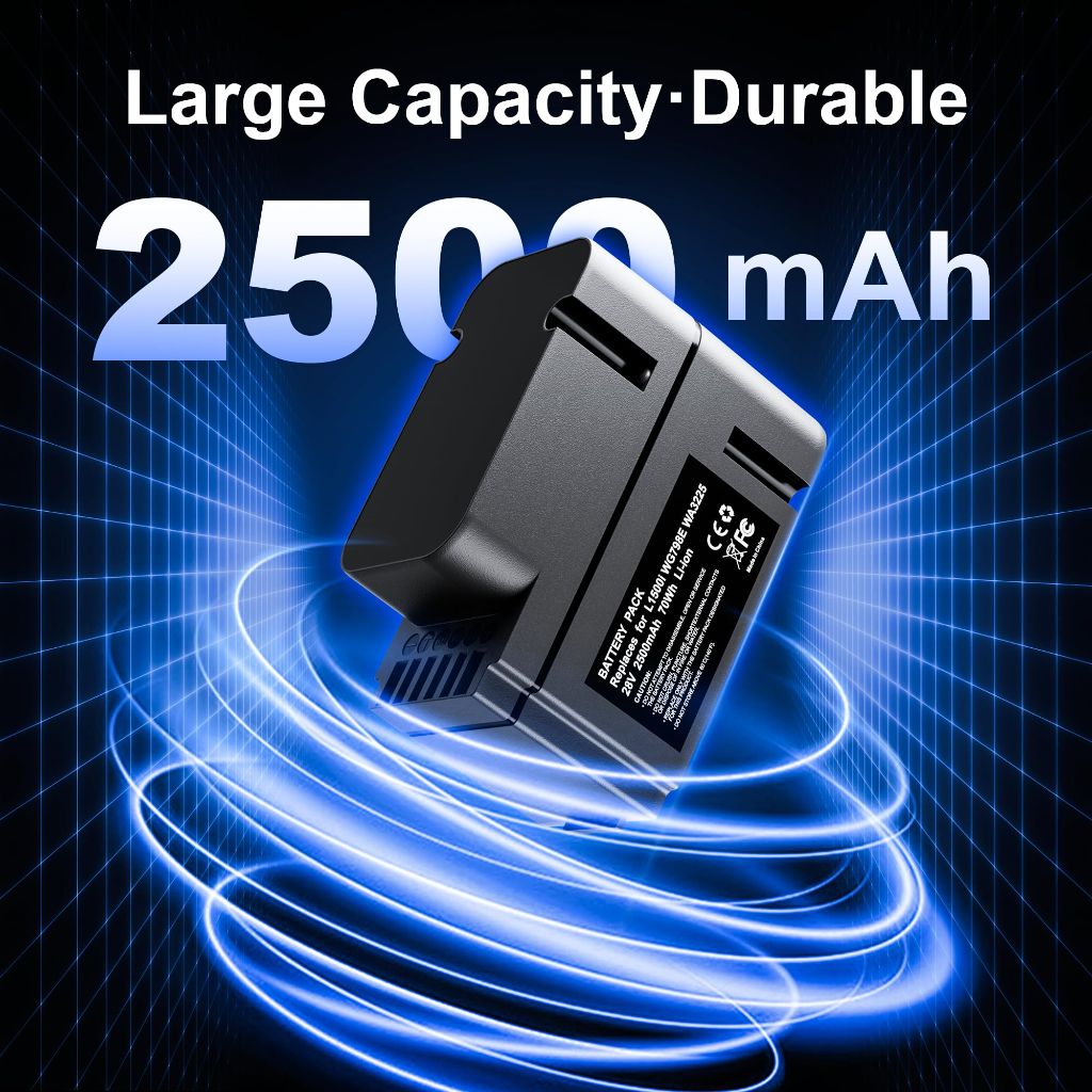 Fulpower 28V 2500mAh Replacement for Worx Landroid L1500i / L2000 Series Battery, Compatible with WG798E/WR111MI/WA3225.and30+ Models, High-Performance Li-ion Battery