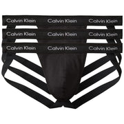 Calvin Klein Cotton Stretch 3pk Jock Strap, Black - size L/G