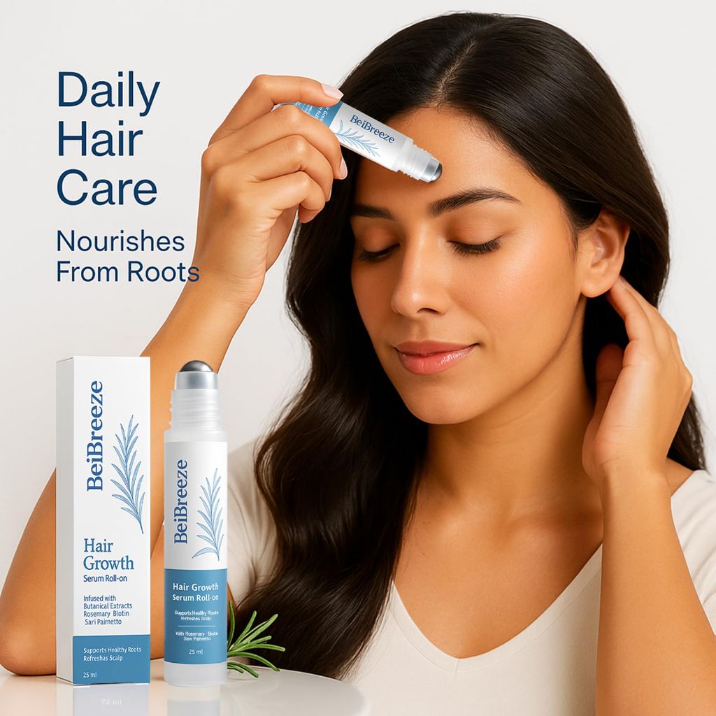 BeiBreeze Rosemary Hair Growth Serum Roll On 25ml × 2 Pack