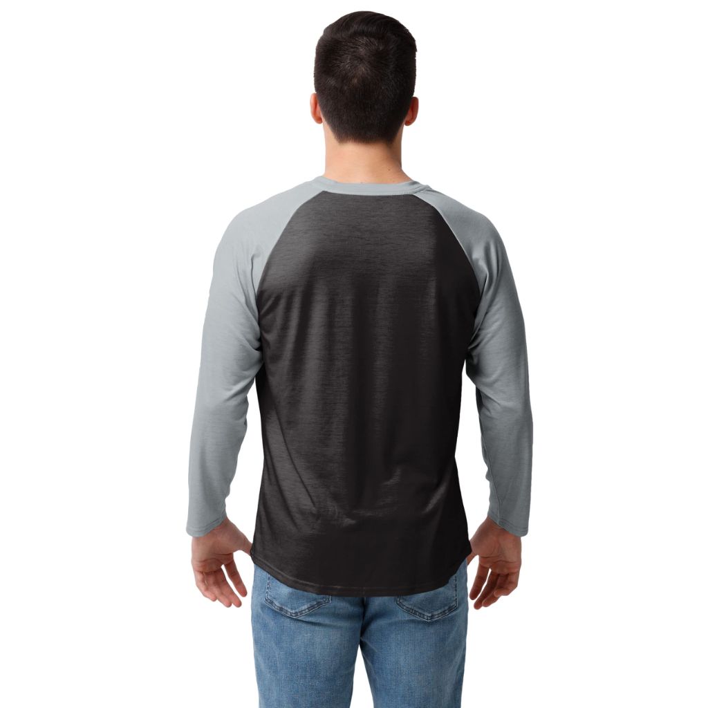 SZ M, Las Vegas Raiders NFL Men's Colorblock Wordmark Raglan T-Shirt