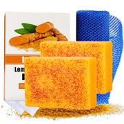 ANEFOSE Turmeric Soap Bar and African Net Sponge, (2)