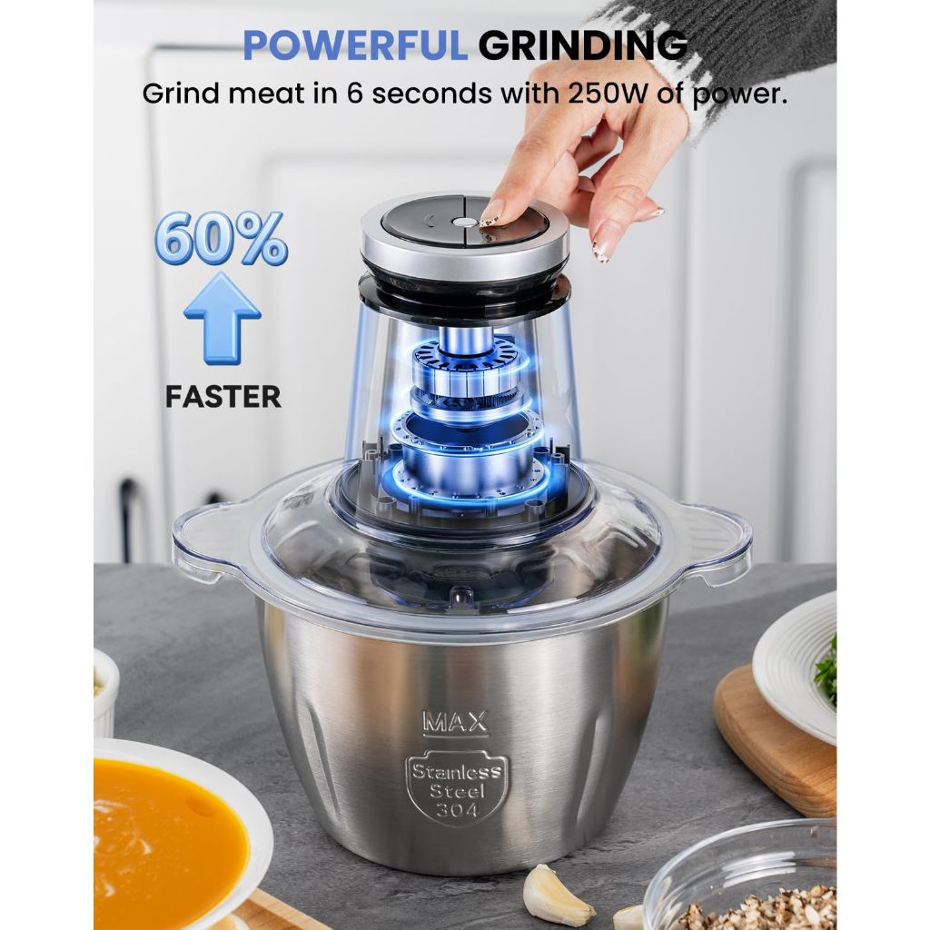 LINKChef Food Processor Small, 10 Cup Food Chopper with Container