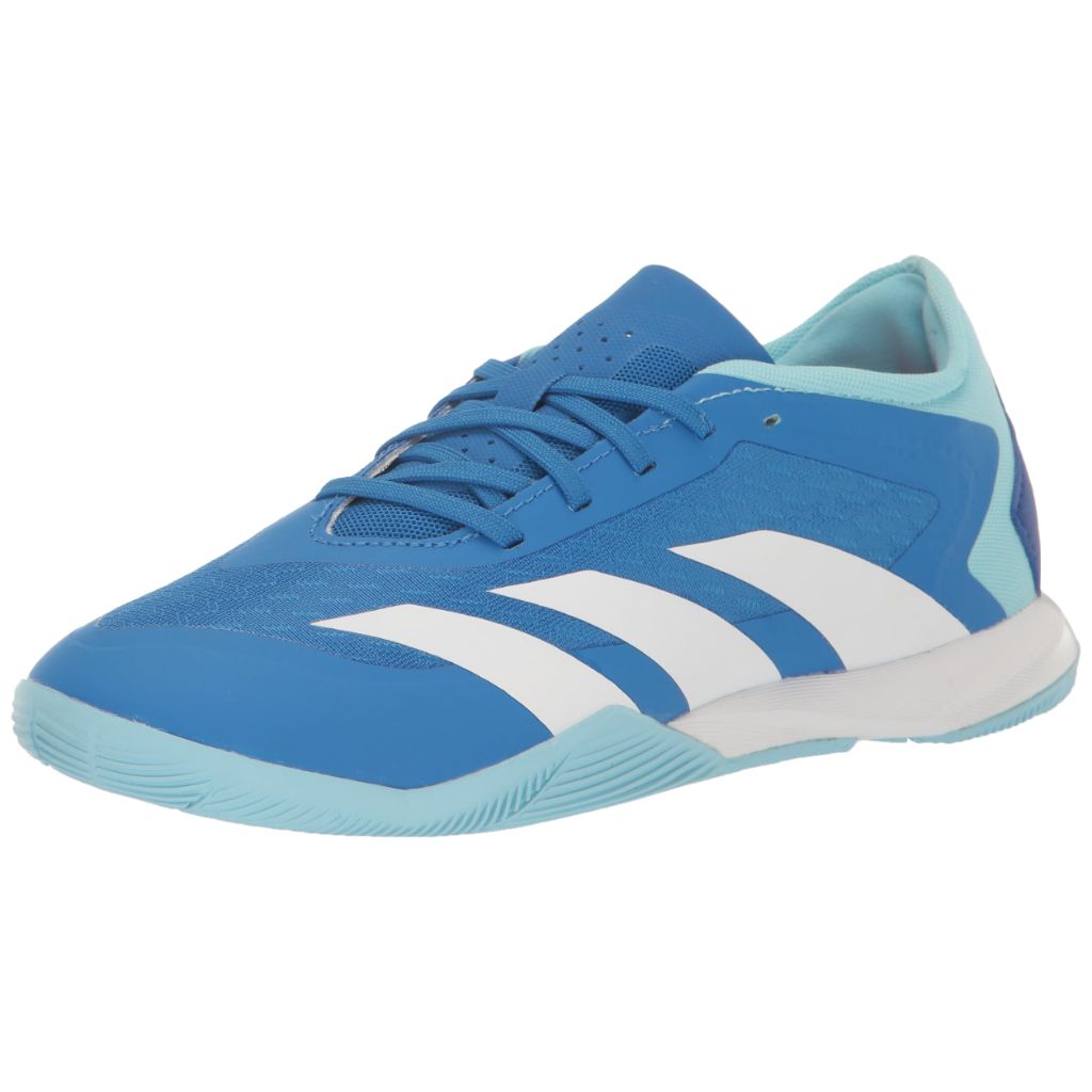 adidas Unisex Predator Accuracy.3 Low Indoor Soccer Shoe White/Blue 10(M)/11 (W)