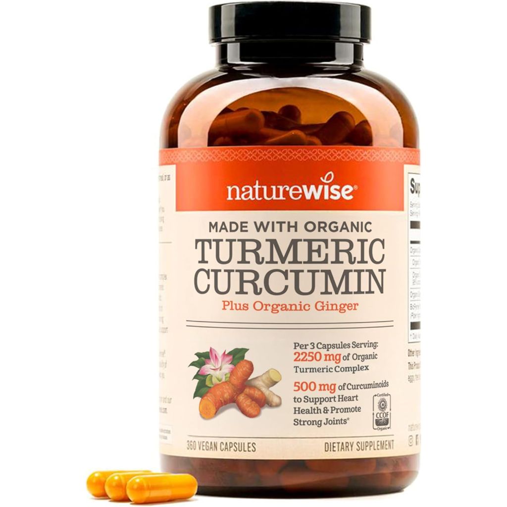NatureWise Turmeric Curcumin 2250mg, 360 Caps - 2 Pack (240 Day Supply)