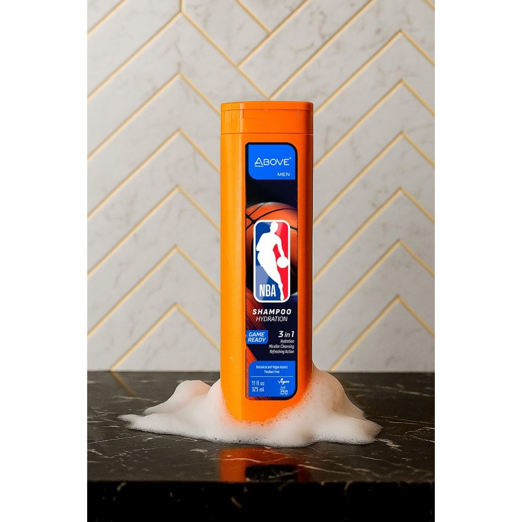 ABOVE NBA 3-in-1 Shampoo for Men | GAME READY | Deep Hydration & Micellar Cleanse for Hair | Fresh-Court Cooling Scent | 11 oz